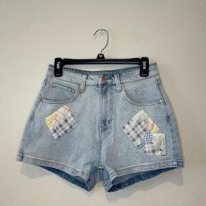 cute patchwork denim shorts